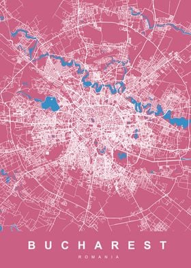 BUCHAREST Map ROMANIA 