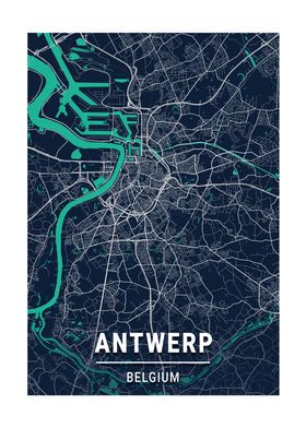 City Map Antwerp Belgium
