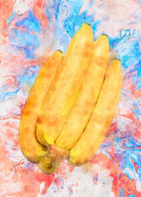 Banana Watercolor Art