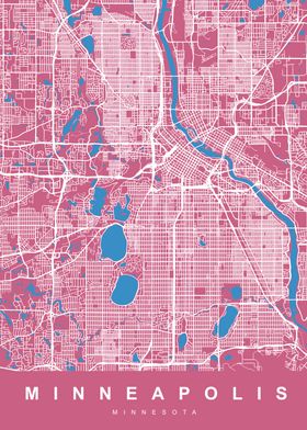 MINNEAPOLIS Map MINNESOTA