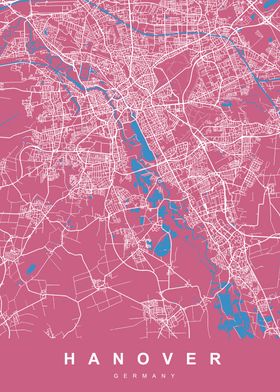 HANOVER Map GERMANY 