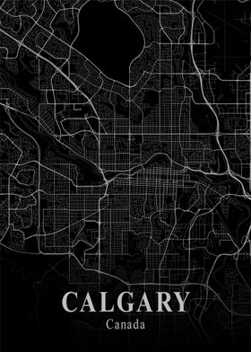 Calgary  City Map Dark