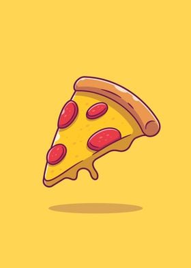 Pizza Slice Melted Cartoon