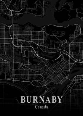 Burnaby City Map Dark