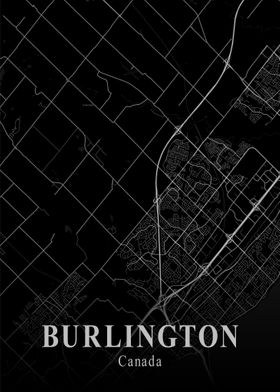 Burlington City Map Dark