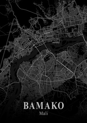 Bamako City Map Dark