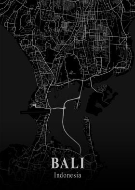 Bali City Map Dark