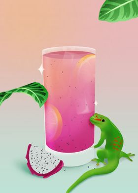 Summer pitaya cocktail