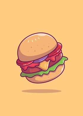 Cheese Burger Cartoon