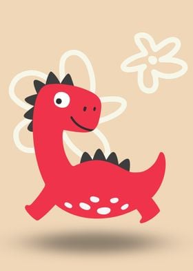 Doodle Jumping Dinosaur' Poster, picture, metal print, paint by Simon  Clement