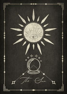 The Sun Black Tarot Card