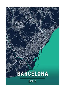City Map Barcelona Spain
