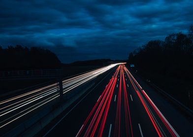 Light trail Autobahn