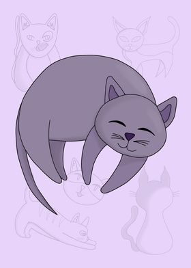 Gray Cat Sleeping