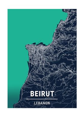 Beirut Lebanon City Map