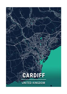 City Map Cardiff UK