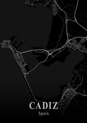 Cadiz City Map Dark