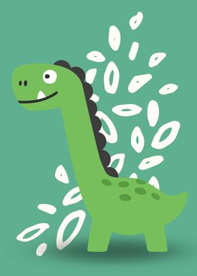 Doodle Jumping Dinosaur' Poster, picture, metal print, paint by Simon  Clement