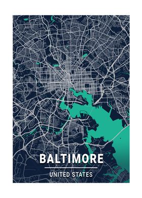 City Map Baltimore USA 