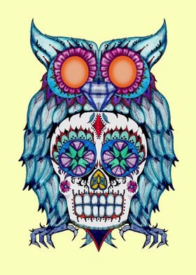 Sugar Skull Owl