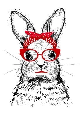 Rabbit with Red Glasses