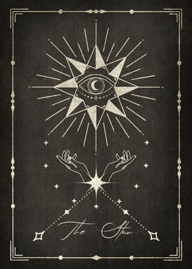 The Star Black Tarot Card