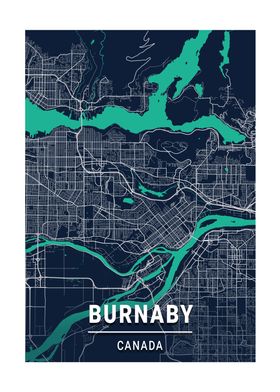 Burnaby Canada City Map