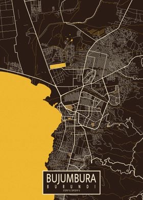 Bujumbura City Map Pastel