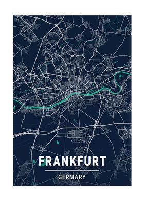 Frankfurt Germany City Map