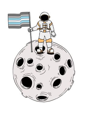 Demiboy Astronaut On Moon