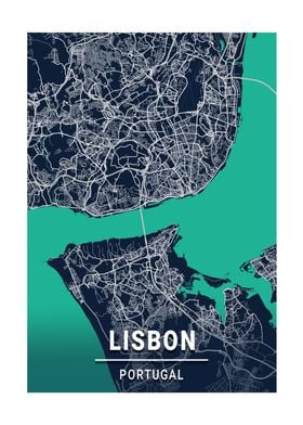 City Map Lisbon Portugal