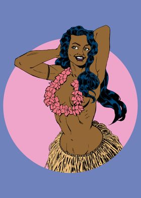 Hawaiian Hula Dancer Girl