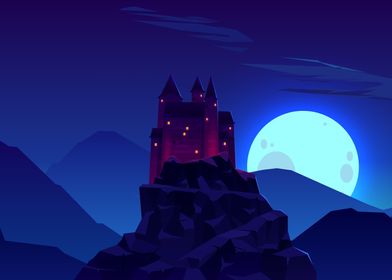 Castle and moon