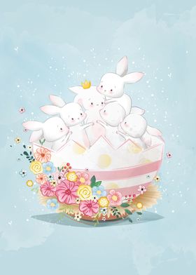 Bunnies In An Easter Egg