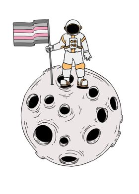 Demigirl Astronaut On Moon