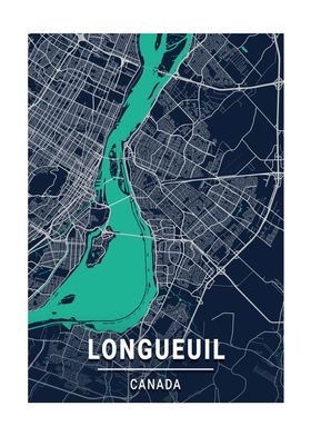 City Map Longueul Canada