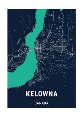 City Map Kelowna Canada 