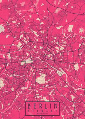 Berlin City Map Blossom