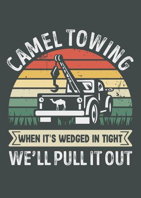 Funny Camel Towing Retro