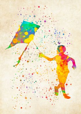 Flykite watercolor