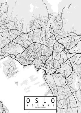 Oslo City Map Light