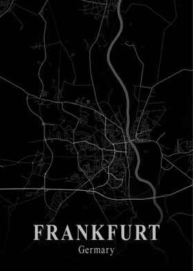 Frankfurt  City Map Dark