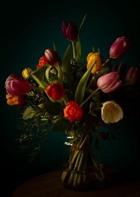 Tulip bouquet colorful