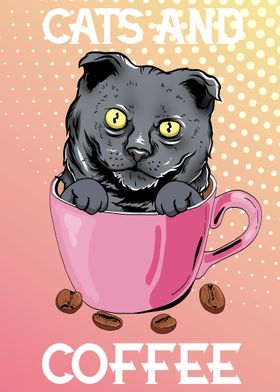 Scottish Fold Cat Coffee