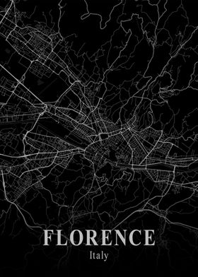 Florence City Map Dark