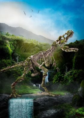 T Rex Skeleton Roaring