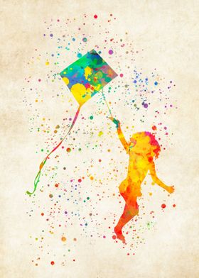 Flykite watercolor