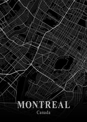 Montreal  City Map Dark