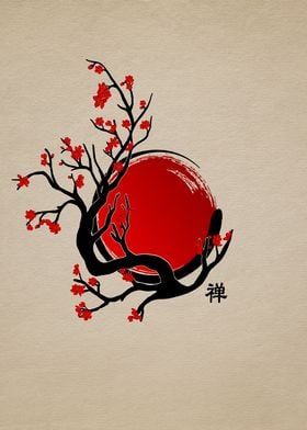 Zen Red Sakura