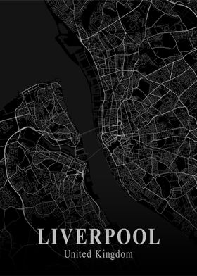 Liverpool City Map Dark